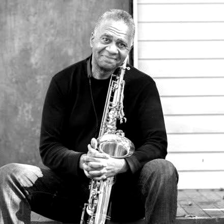 Saxophonist at a night performance