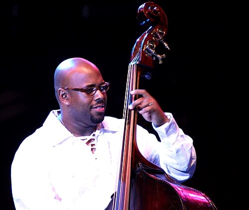 Bassist playing double bass