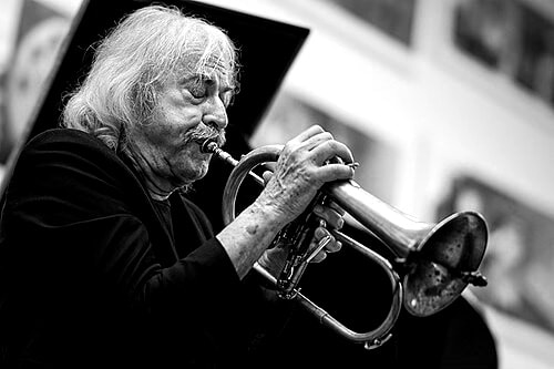 Bearded musician with trumpet