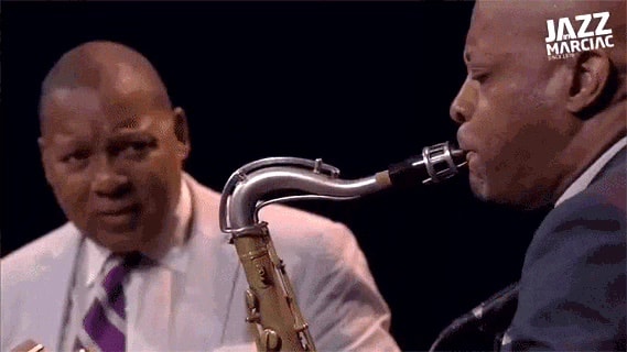 Saxophonist performing live