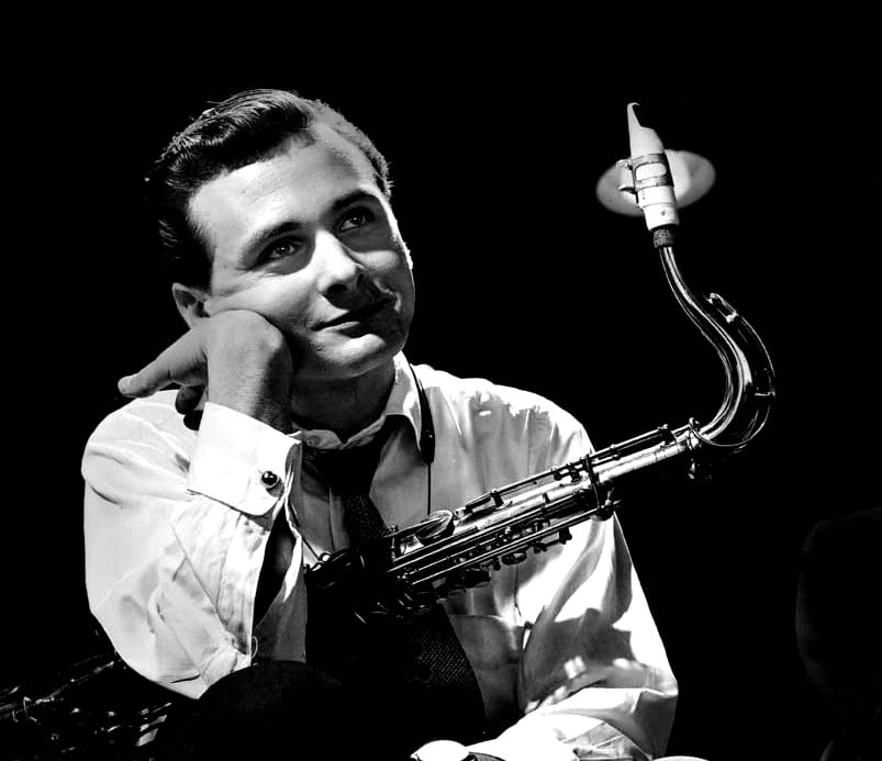 Vintage photo of a saxophone player